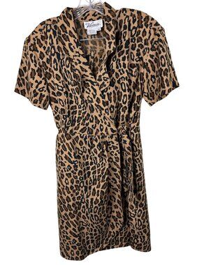Vintage Victoria Soie 100% Silk Leopard Dress